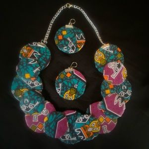 Ankara Necklace and Earrings Set
